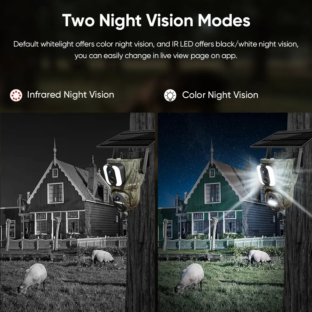 LS VISION-cámara de seguridad Solar 4K 4G Sim, inalámbrica, para exteriores, WiFi, detección de humanos/animales, impermeable, para caza de Vida Silvestre y bosque