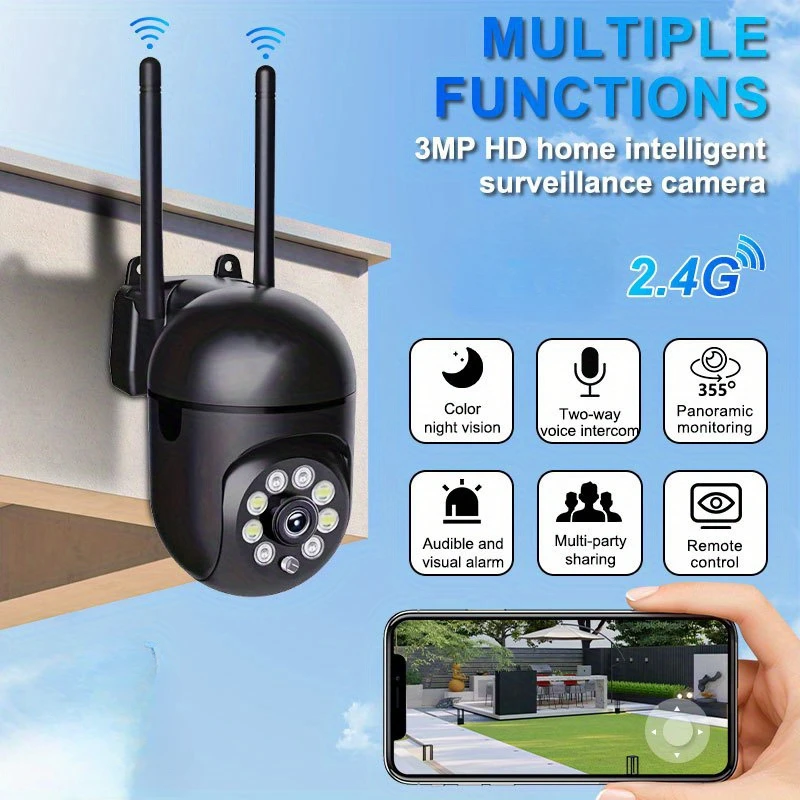 High definition WIFI monitoring camera - panoramic 355 degree intercom, crystal clear night vision, indoor camera