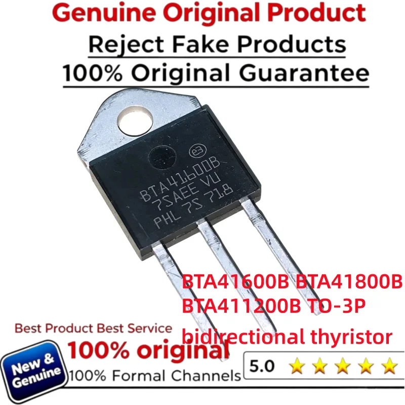 5-10PCS 100% Real Original New BTA41600B BTA41800B Imported Triac BTA41 600B 800B BTA41-600B BTA418008 BTA416008 TO-3P