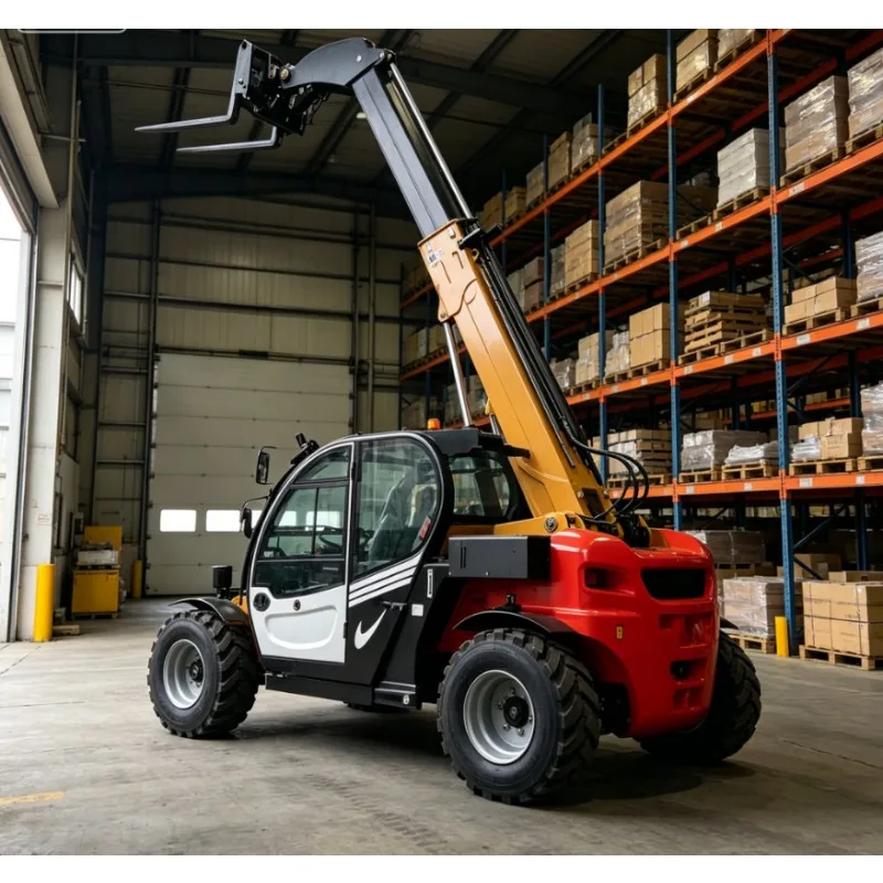4X4 4WD Mini Telehandler 3 3.5 4 Ton Diesel T3007 Telescopic Handler Forklift with 7-14m Boom