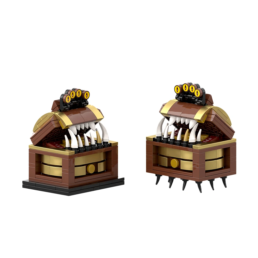 Moc Mimic Treasure Chest Building Blocks Game Dungeons&D Enemy Monster Chest Statue DIY Model Bricks Sets Toys Gift Adult Kids