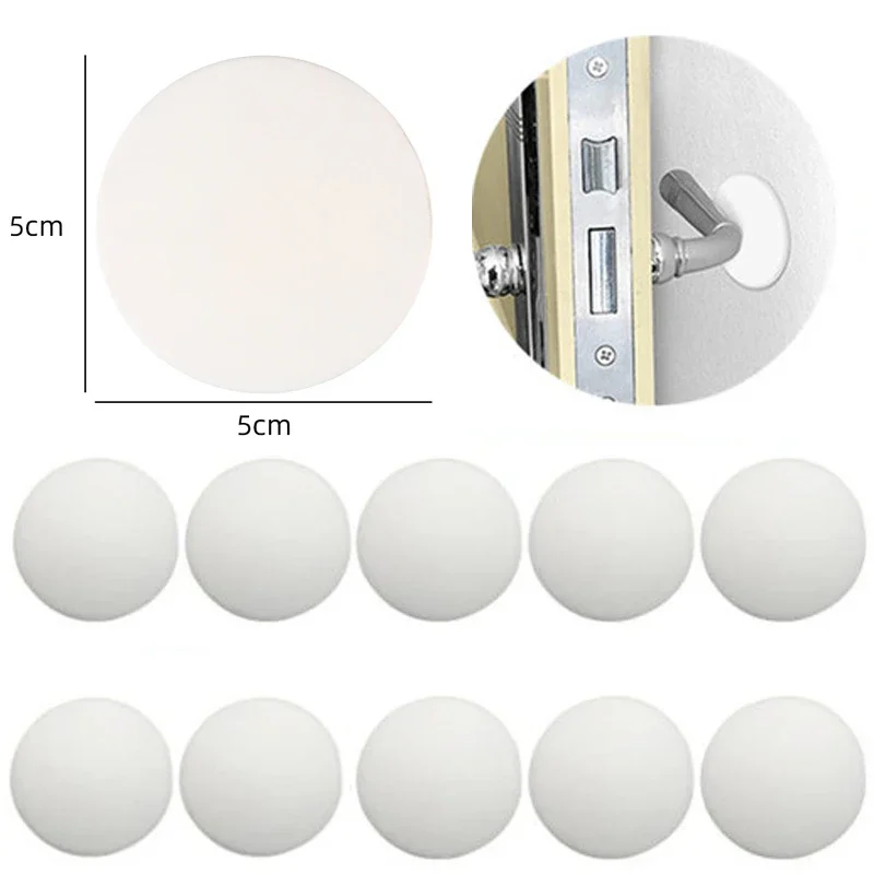 5/10pc White Door Stops Rubber Wall Protectors Guards Self Adhesive Door Handle Bumper Stoppers Protective Plug Non-slip Muffler