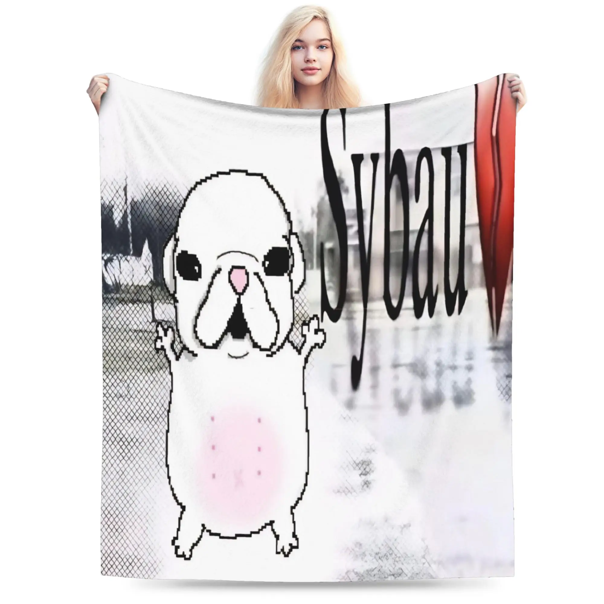 Pibble Meme Wash My Belly  Blankets Super Soft Fleece Relax Gifts  Throw Blankets Plush Thin Quilt