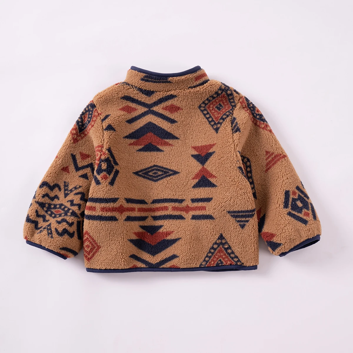 Baby Set Autumn Winter Kids Zipper Coat Vintage Fashion Ethnic Style Pattern Loose Thickened Warm Top Comfortable for Daily Wear