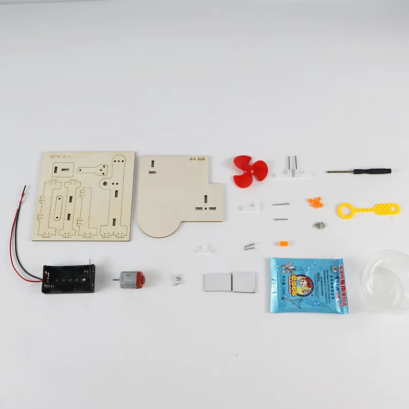 Handgemachte Holzblasenmaschine DIY Kinder Bildung Spielzeug Wissenschaftsexperiment Handkurbel Seifenblasenmaschine Urlaubsgeschenke Schulprojekte