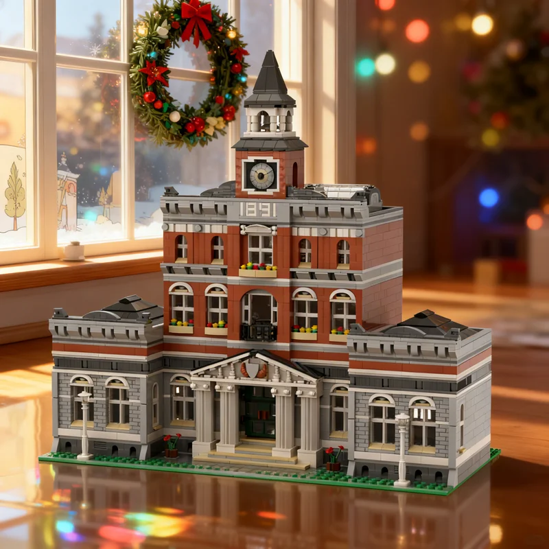 

4009pcs MOC Modular Town Hall Extension City Model Building Blocks Creative DIY Gift Display Decor Assemble Premium Adult Kids