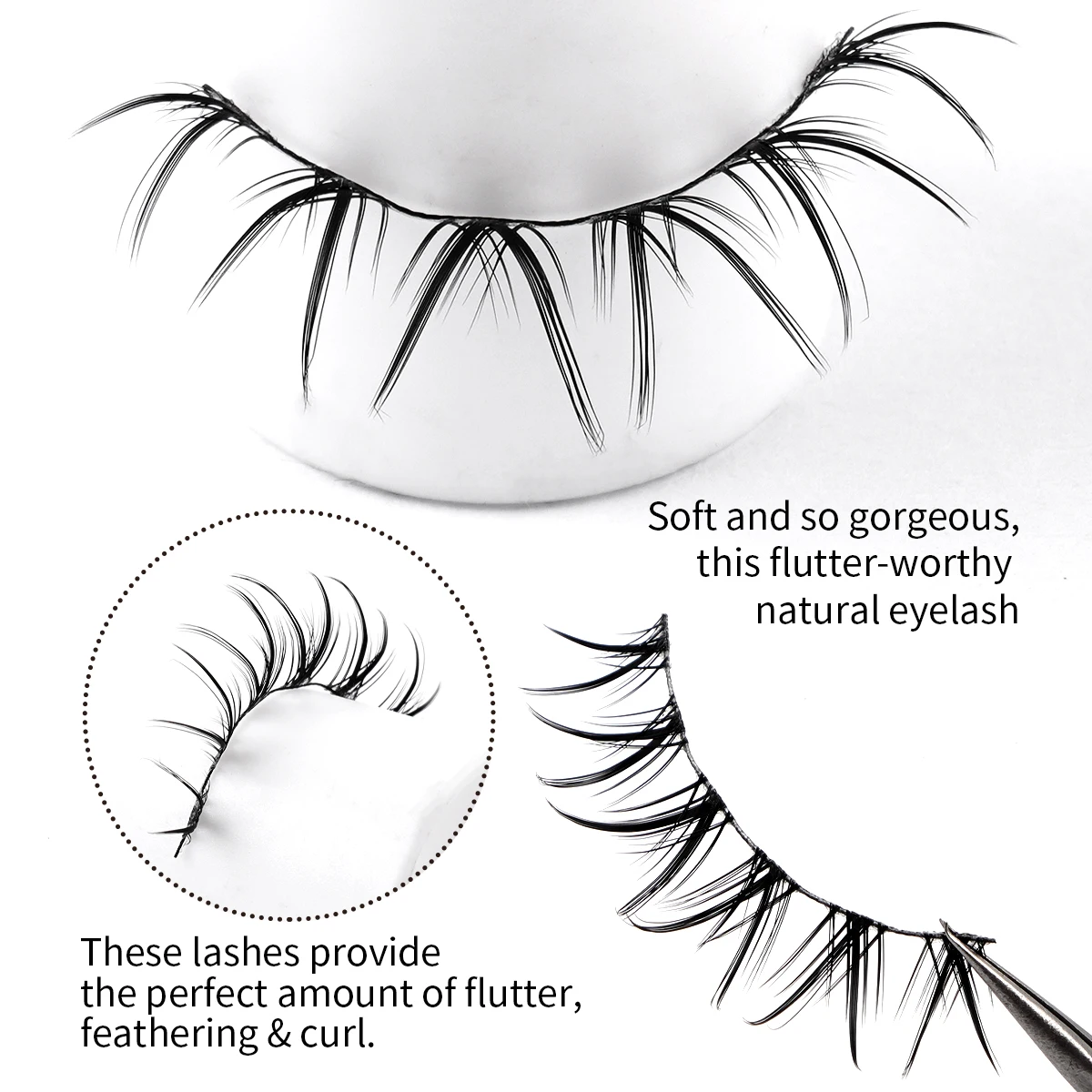 MAGEFY – faux cils longs et moelleux, 7 paires de cils recourbés, Extensions de cils naturels, Manga, œil de chat, pour le quotidien