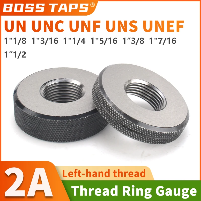 Left Hand Thread Ring Gauge 1SET(1*GO+1*NOGO) 2A 1''1/8  1''3/16  1''1/4  1''5/16   UN/UNC/UNF/UNS/UNEF America Standard Fine