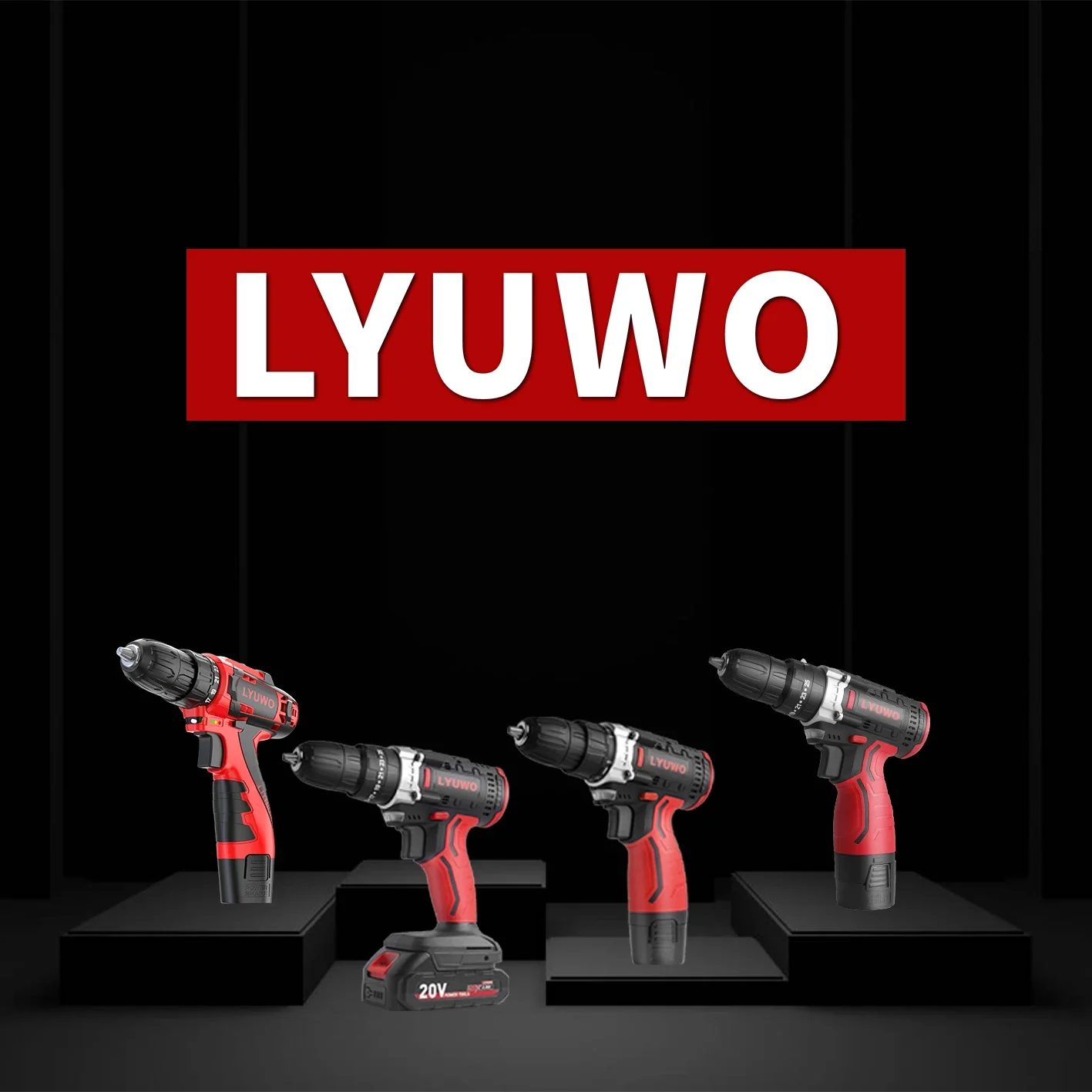 

LYUWO Household12V/16.8V/21V Rechargeable Lithium Electric Drill Multifunctional Impact Pistol Drill Electric Screwdriver