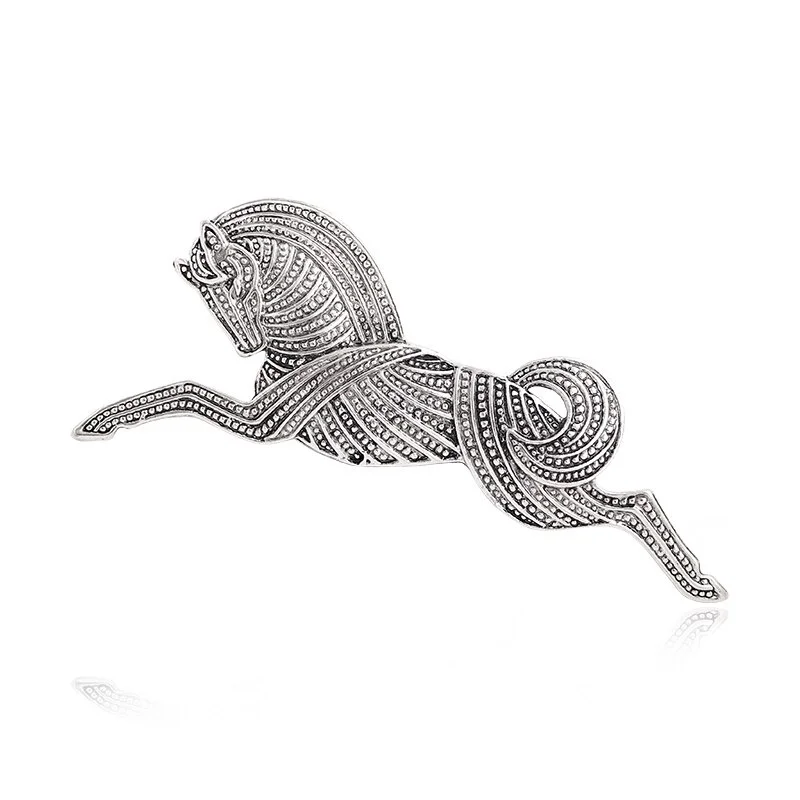 Vintage Metal Running Horse Brooch Pins Trendy Fashion Women Brooches Gift