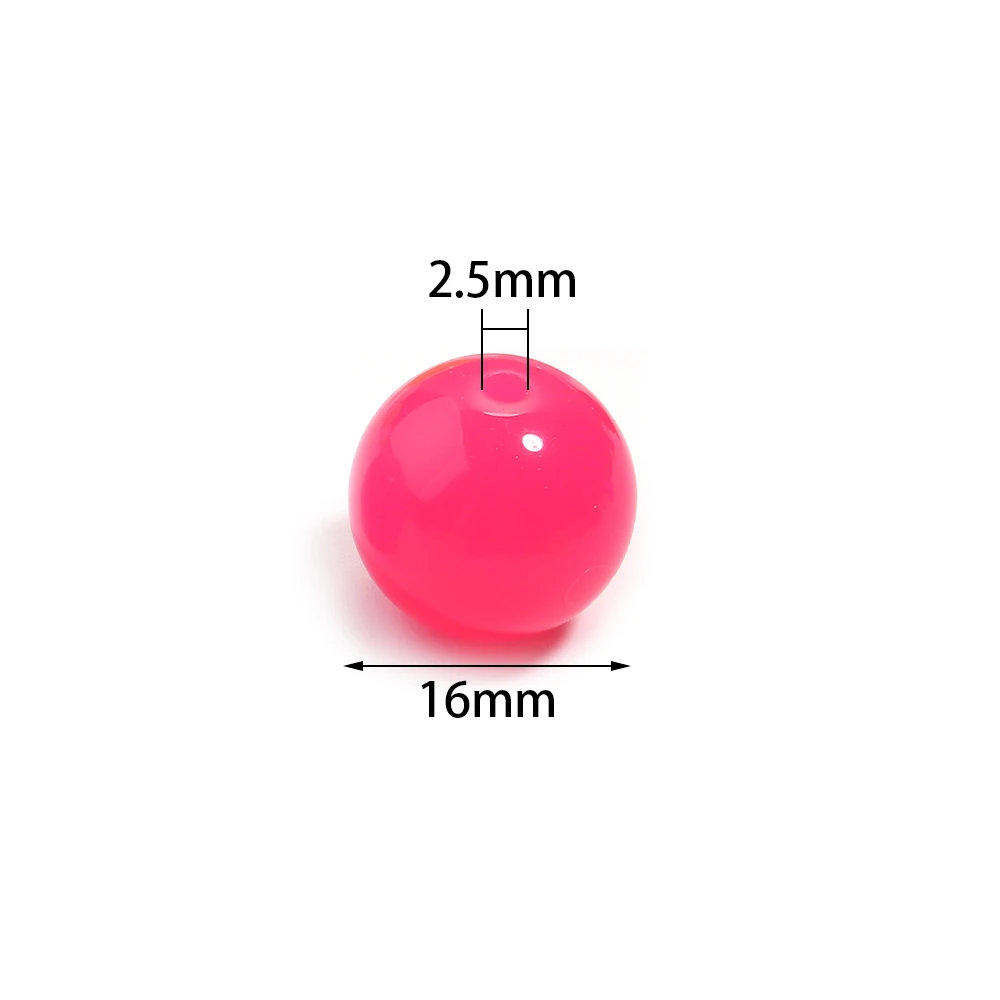 20pcs 16mm Acrylic Beads Candy Color Round Loose Spacer Beads For DIY Jewelry Making Bracelets Necklace Phone Key Chain Findings - view 2
