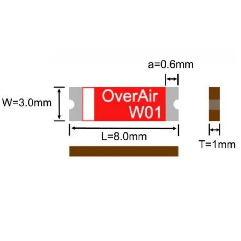 Overair W01 2.4GHz 5.8GHz Dual Band Antenna Ceramic SMD Antenna Patch Antenna Built-in Mini Antenna