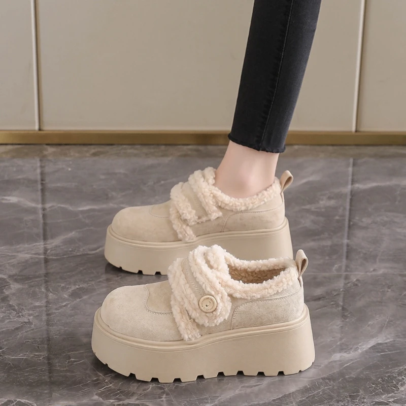 Women's new winter velvet sports shoes for students, low top cotton shoes
