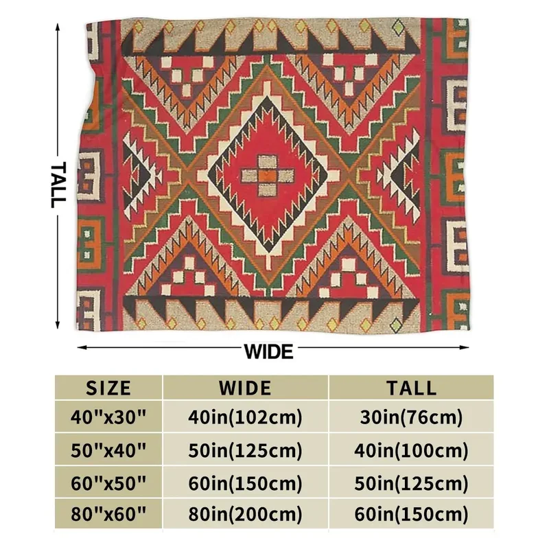 1890 Navajo saddle blanket blanket soft warm flannel throw blanket bed living room picnic travel home sofa cover for picnic trav