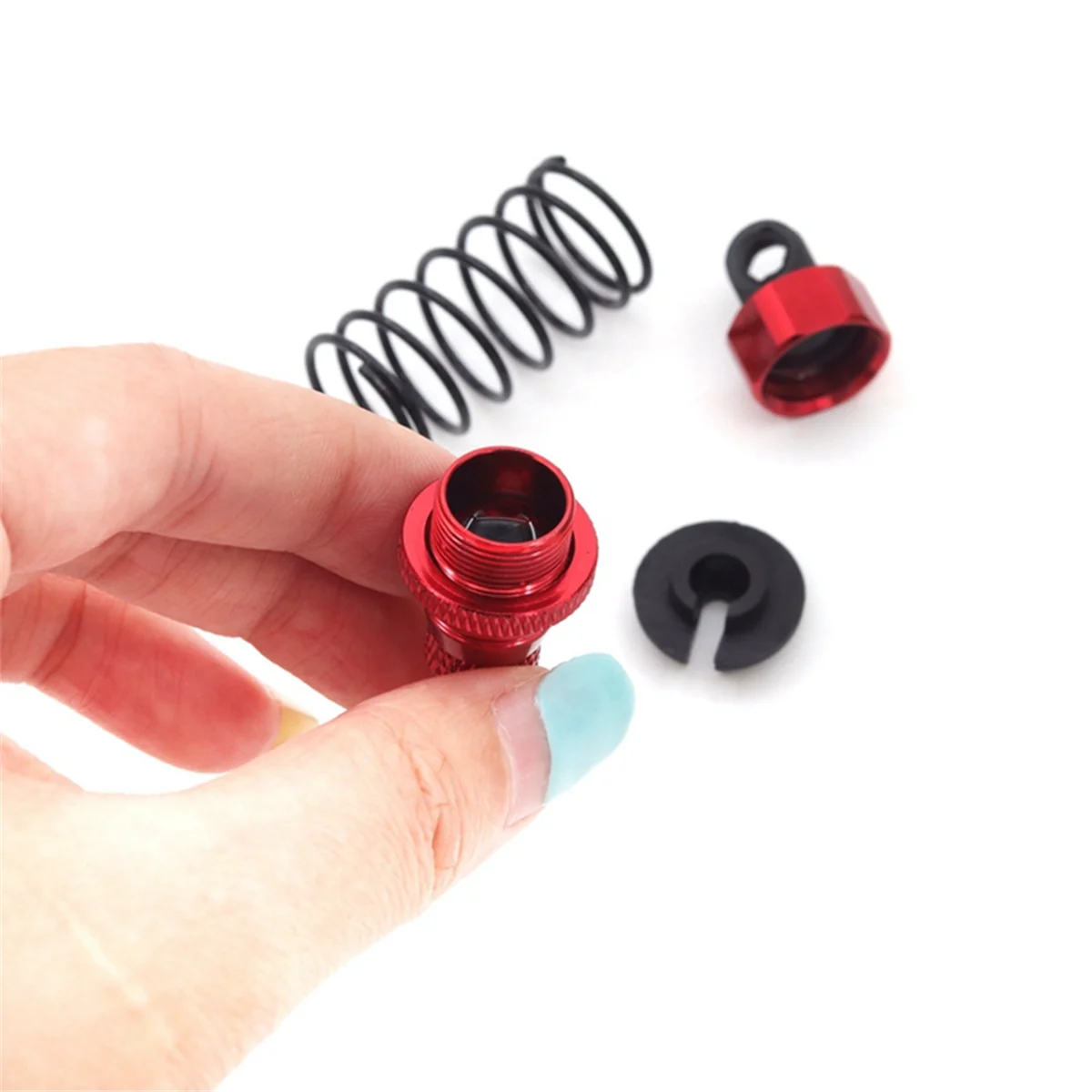 Baaa-para tamiya tt01 tt02 metal amortecedor hidráulico cnc carro de controle remoto 55mm, vermelho