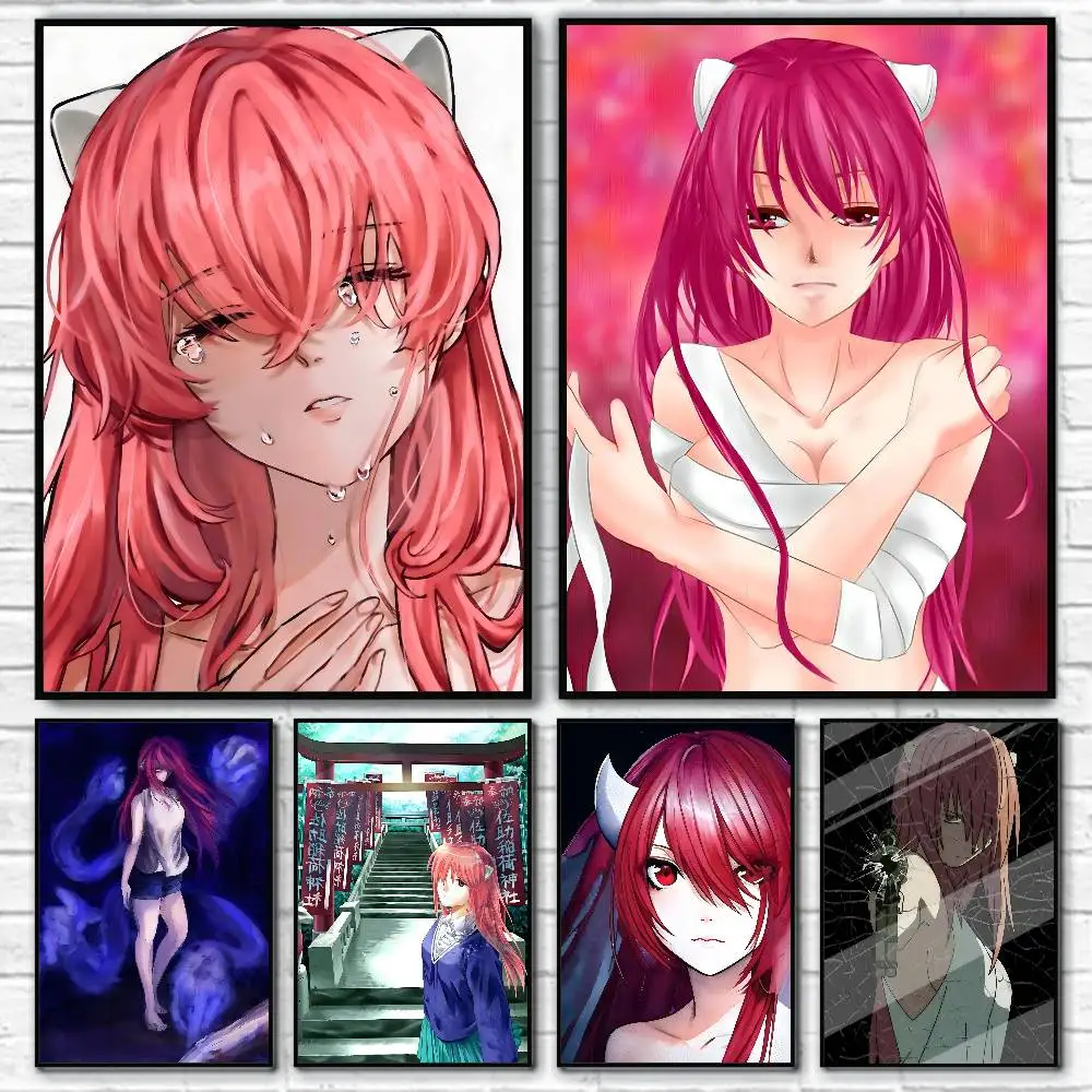 Pósteres de Anime y Manga Japonesa E-Elfen L-Lied, Impresión HD, Decoración de Pared Vintage para el Hogar y el Estudio