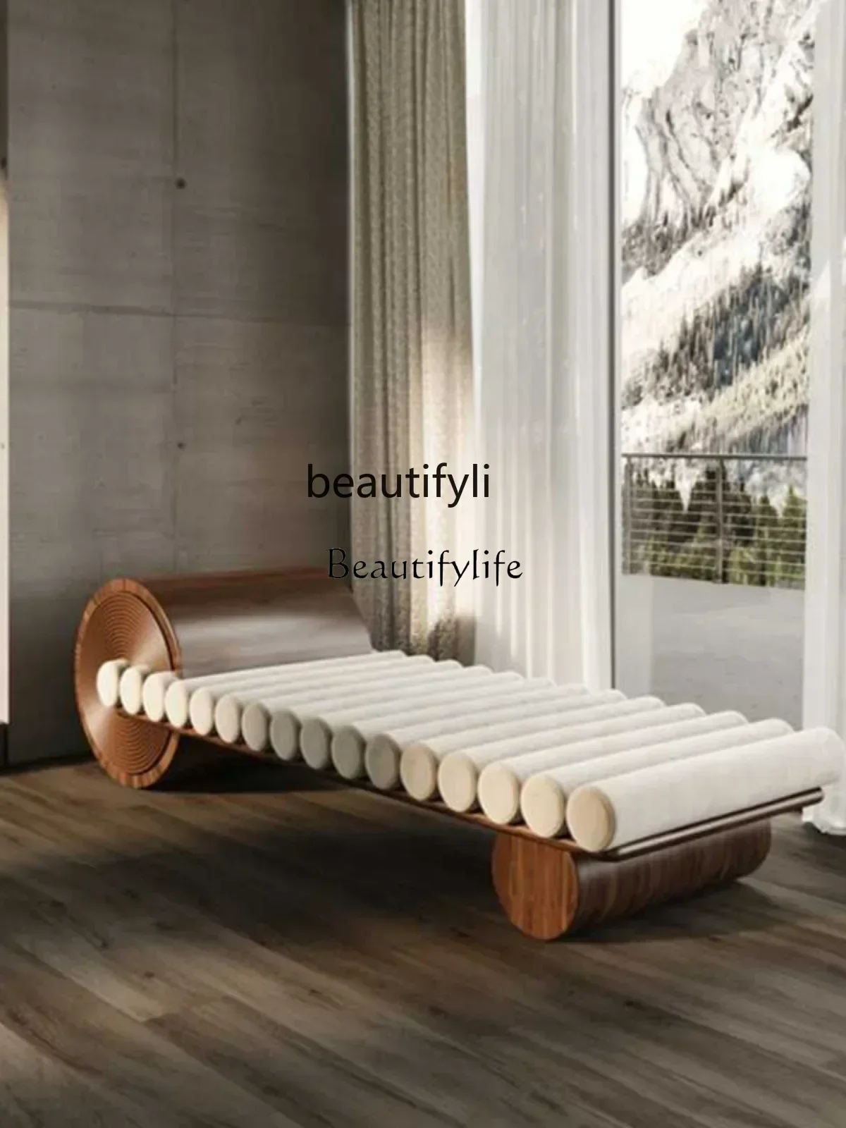 FG10Italian sofa stool fabric medieval solid wood master bedroom end of bed tea table bench