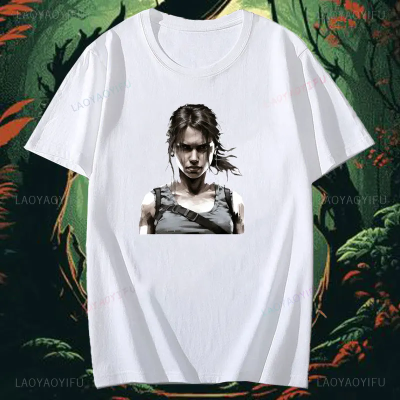 Tomb Raider Lara Croft Adventure Game Film Graphic T Shirts Woman Man Cotton Tops Shirts for Boys Top T-Shirts Fashionable