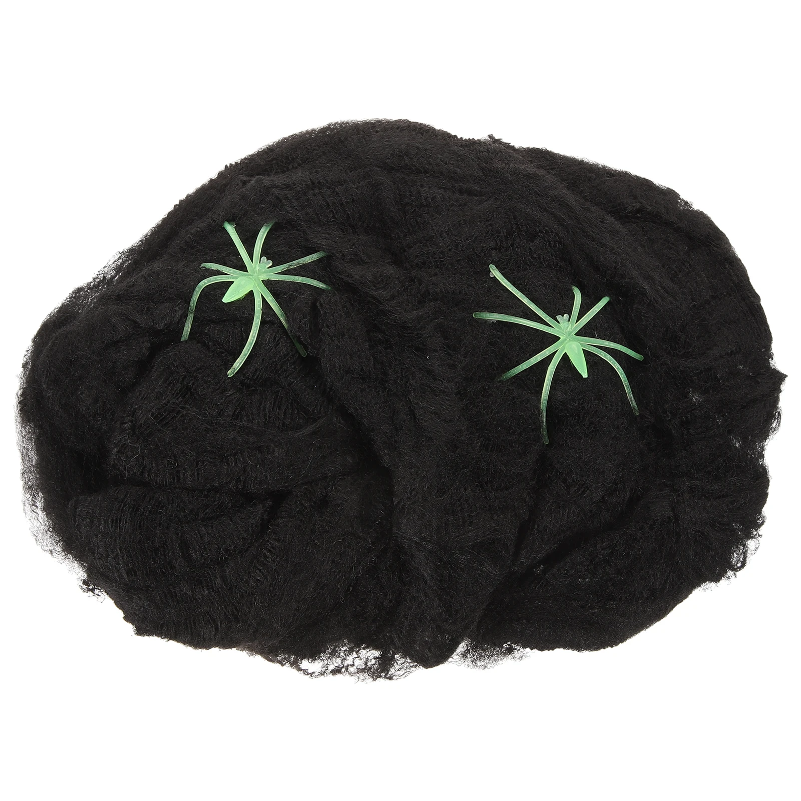 1 set Black Spider Web 2 Spiders 20g Cotton Halloween Decor Creepy Scary Party Props imitation Webs Garden Statue