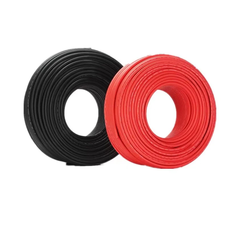 1 para czarny + czerwona miedź kabel przewód słoneczny przewód solarny PV izolowane elektryczne 6mm2 4mm2 2.5mm2 10AWG 12AWG 14AWG — zdjęcie 4