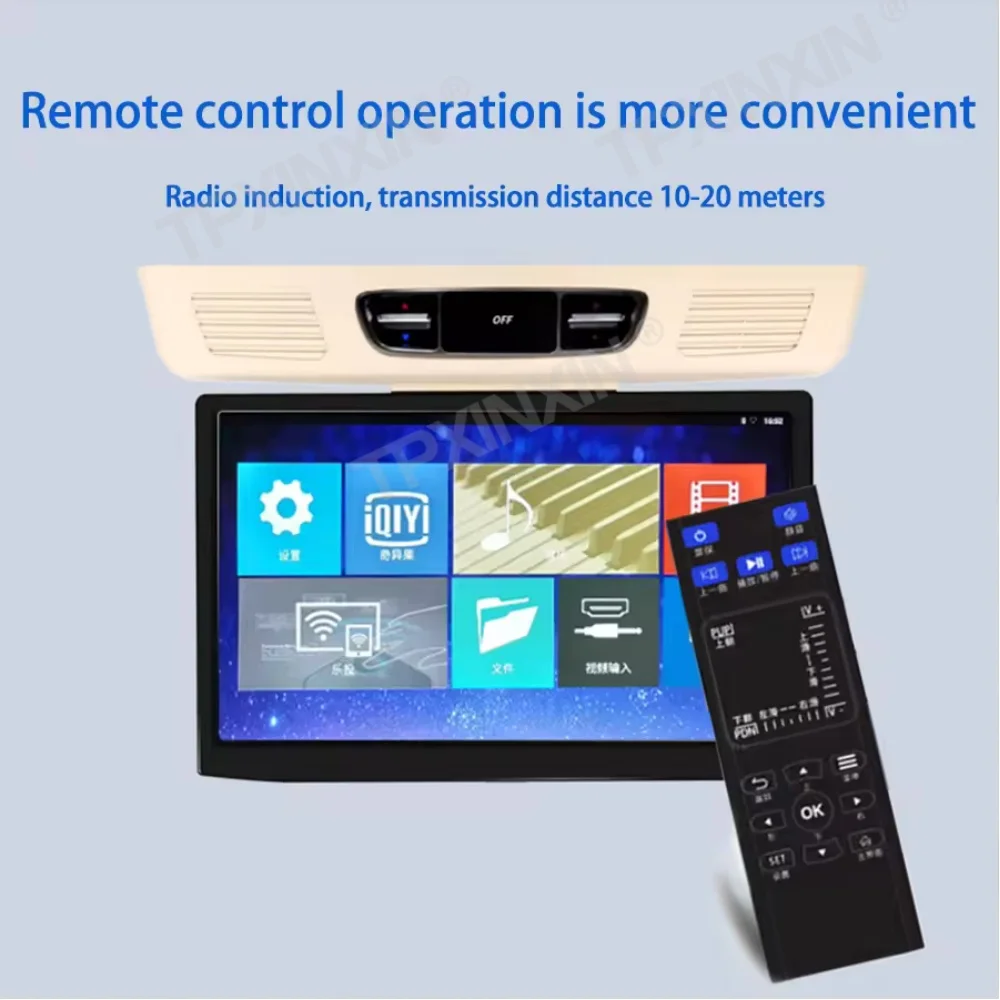 1920*1080 Screen Ceiling Monitor Android 14 For Benz V260 V260L V-class Multimedia Video Player Mirror Link Remote Control
