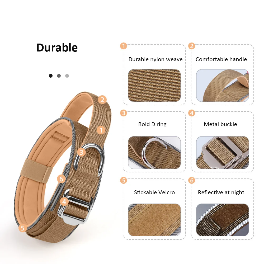 

Тактические прочные ошейники для собак, уличные светоотражающие ошейники для собак средних и больших собак, ошейники для дрессировки собак, товары для домашних животных