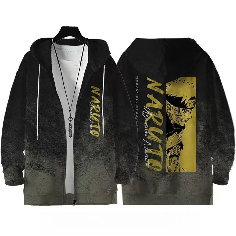 

Naruto Sasuke Sweatshirt with Zipper and Hood 3D Printed Clothing Sweatshirt Omfortable Thin Top Without Velvet Christmas Gift