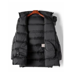 Quilted Down Jacket for Women, Hooded Coats, Monochromatic, Thicken, Mid-Length, Fashion, New Outerwears, 2024