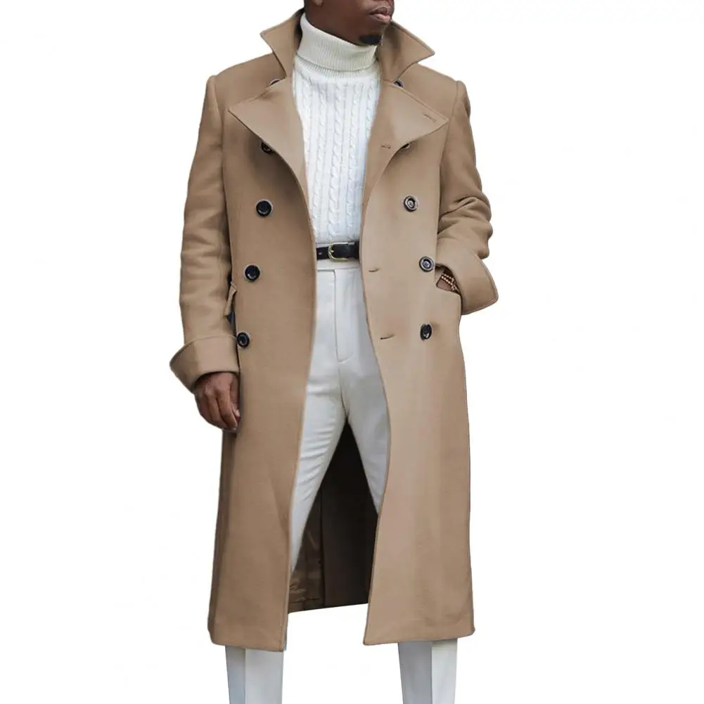 2024 Autumn Winter New Men's Fashion Coat British Baggy Coat Mid-Length Trench Coat Casual Daily Comfortable