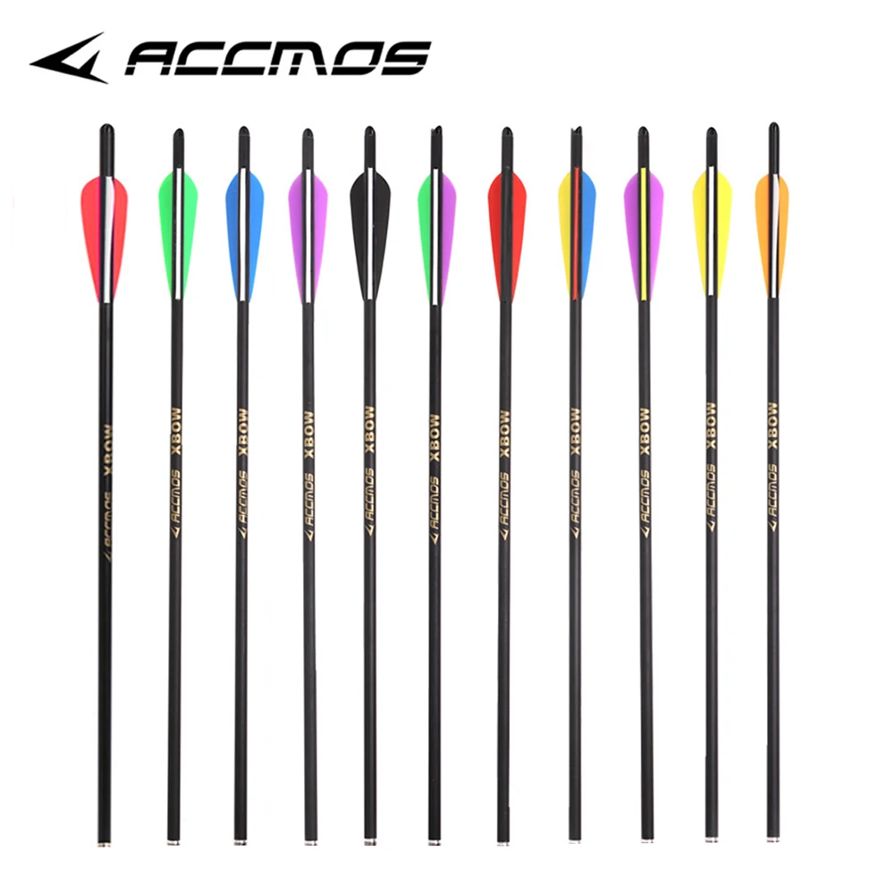 

6/12/24pcs Mixed carbon arrow, ID7.6/OD8.8, length 20/22 inches, outdoor shooting, hunting, fishing arro （No arrowhead point）