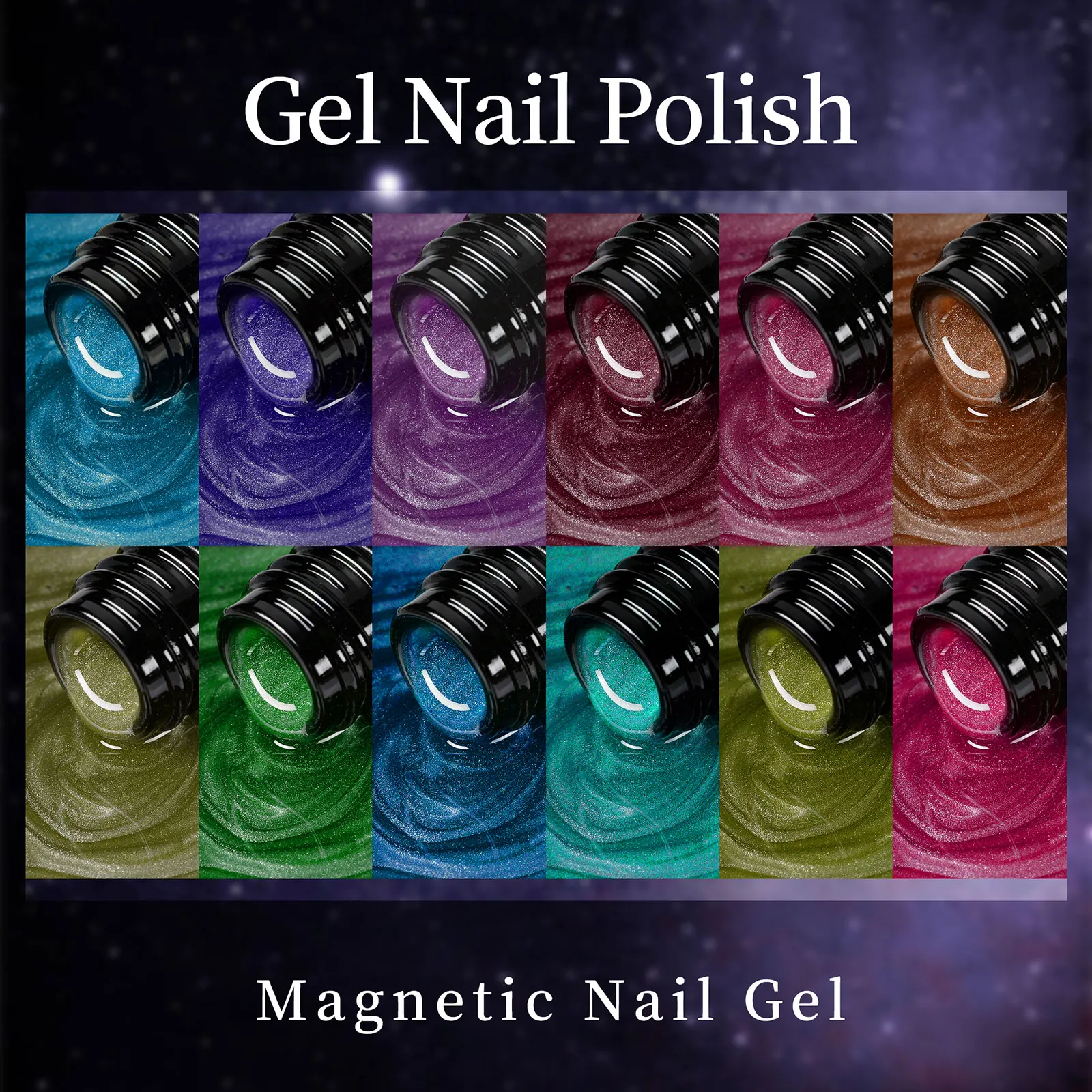 12 Color Options, 8ml Starry Sky Style-Color Cat Eye Gel Nail Polish, Salon-Grade Manicure, High-Quality DIY Nail Art