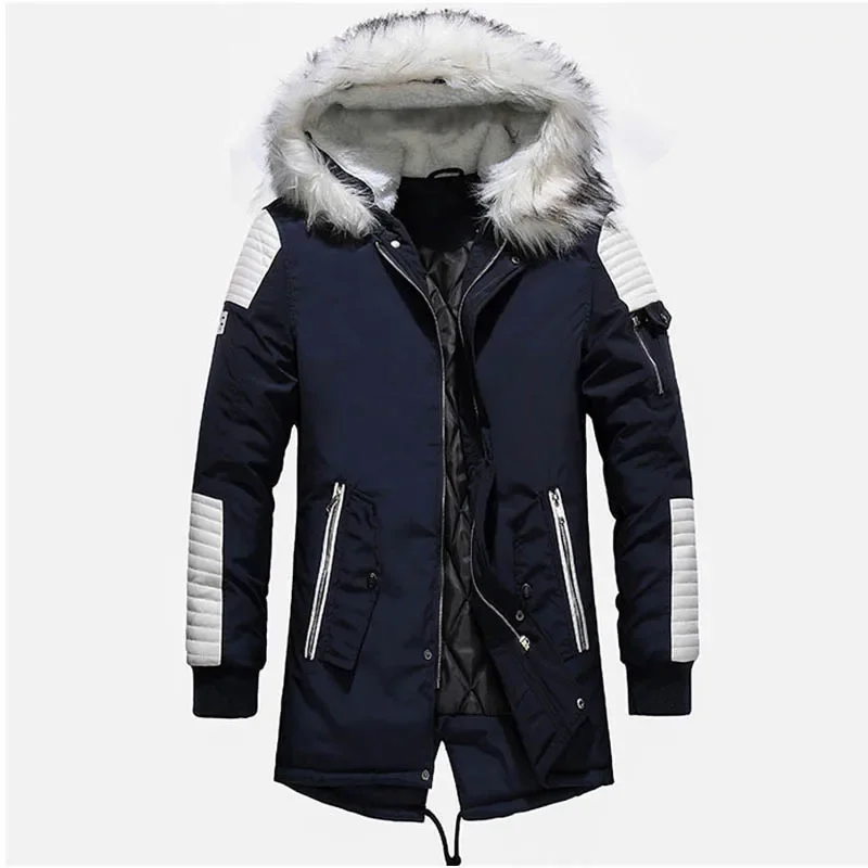 

2026 Brand New Winter Jacket Men Thicken Warm Parkas Casual Long Outwear Hooded Collar Jackets and Coats Men