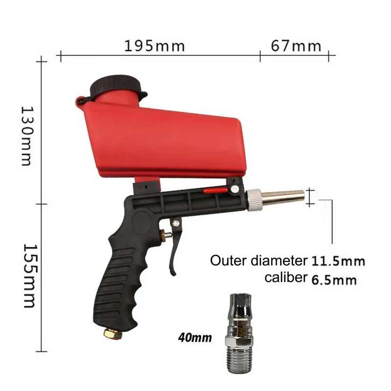 Imagem -06 - Soda Pneumática Sand Blasting Spray Tool Compressor Air Gun para Polimento de Pintura do Carro Media Sandblaster Gun 700 Cfm