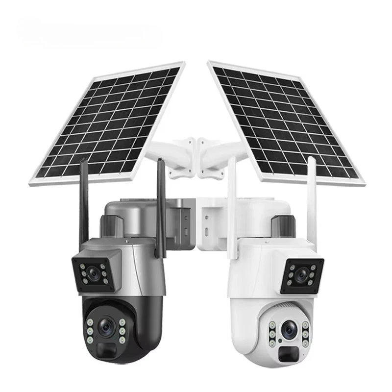 

4G solar powered security closed-circuit television dual lens wireless intelligent Solaire 8mp 4k V380 Pro Wifi security video