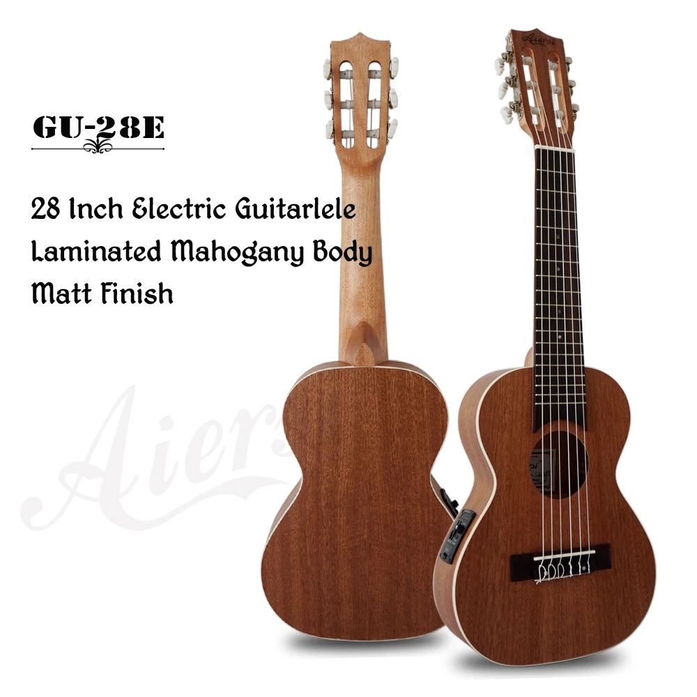 Aiersi Brand Wholesale Price China Made 28 Inch Guitarlele Electric Nylon String Small Size Travel Classical Guitar Mahogany