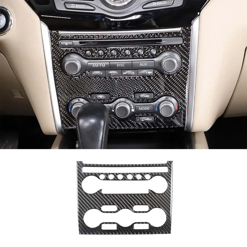 For 2013-2018 Nissan Pathfinder soft carbon fiber car air conditioner switch panel decoration sticker car protection accessories