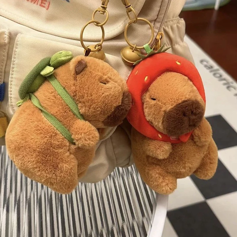 Capivara-Criativo Fofo Chaveiro De Pelúcia, Saco Bonito Pingente, Chaveiro Animais Fofos, Boneca Kawaii Recheada Chaveiros, Presente de Aniversário