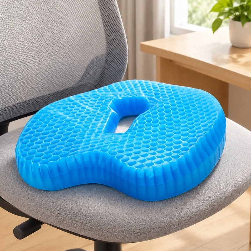 U-Shaped Gel Cushion for Enhanced Comfort and Support During Long Sitting Sessions