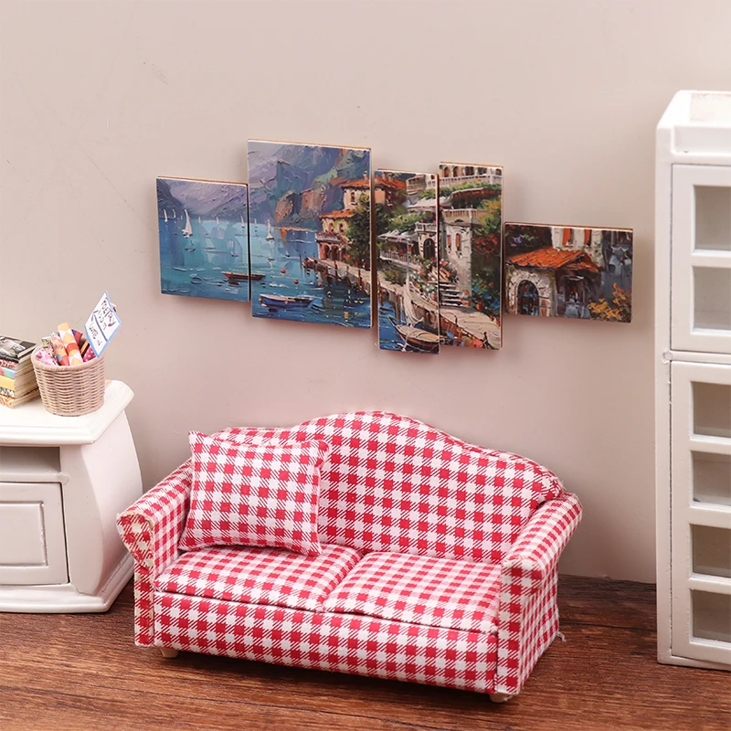 

5 шт./компл. 1/12 кукольный домик мини картина маслом настенная картина модель украшение для гостиной микро сцена реквизит для фото