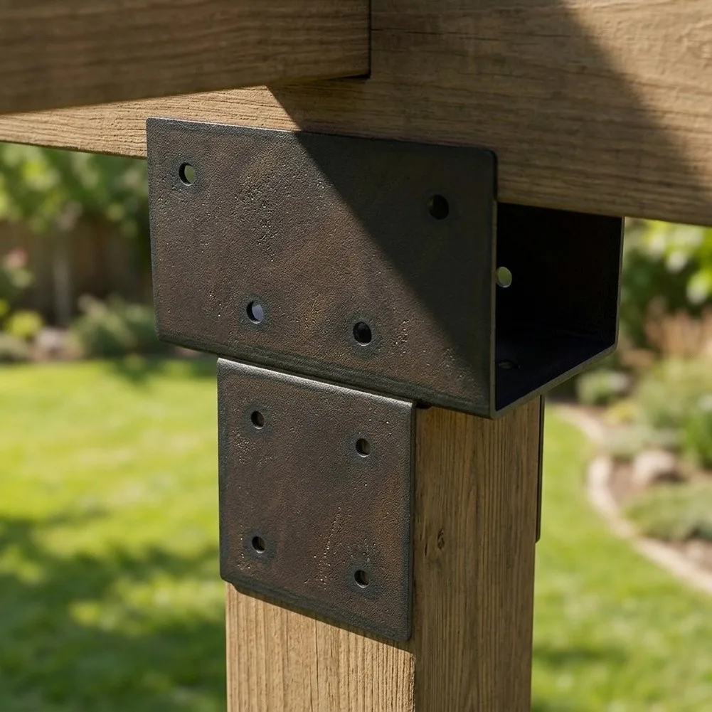 Duty Bracket for 4x4 Posts Actual 3 5x3 5'' Column Cap Gazebo Beam Connector for Secure Structure Assembly  Duty