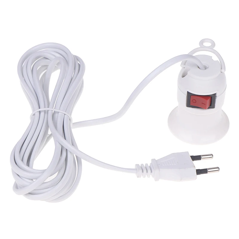 Plugue da ue 4m cabos de cabo de alimentação e27 suporte base da lâmpada com interruptor para pingente lâmpadas led luminária hanglamp suspensão soquete