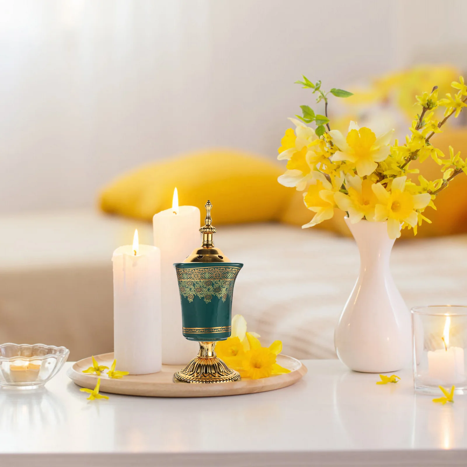 

Ceramic Incense Burner Arabic Style Electric Censer For Home Decor Aroma Purifying Room Fragrance Ornament