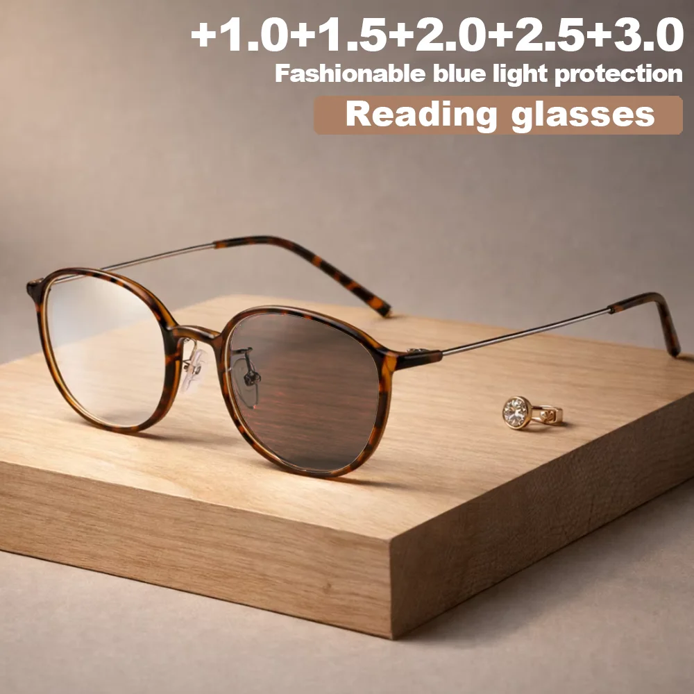 1 Stück Vollrand Anti-Blaulicht Lesebrille Ultraleicht Unisex Metall Runde Fassung Brillen für Unisex Computer Täglicher Gebrauch