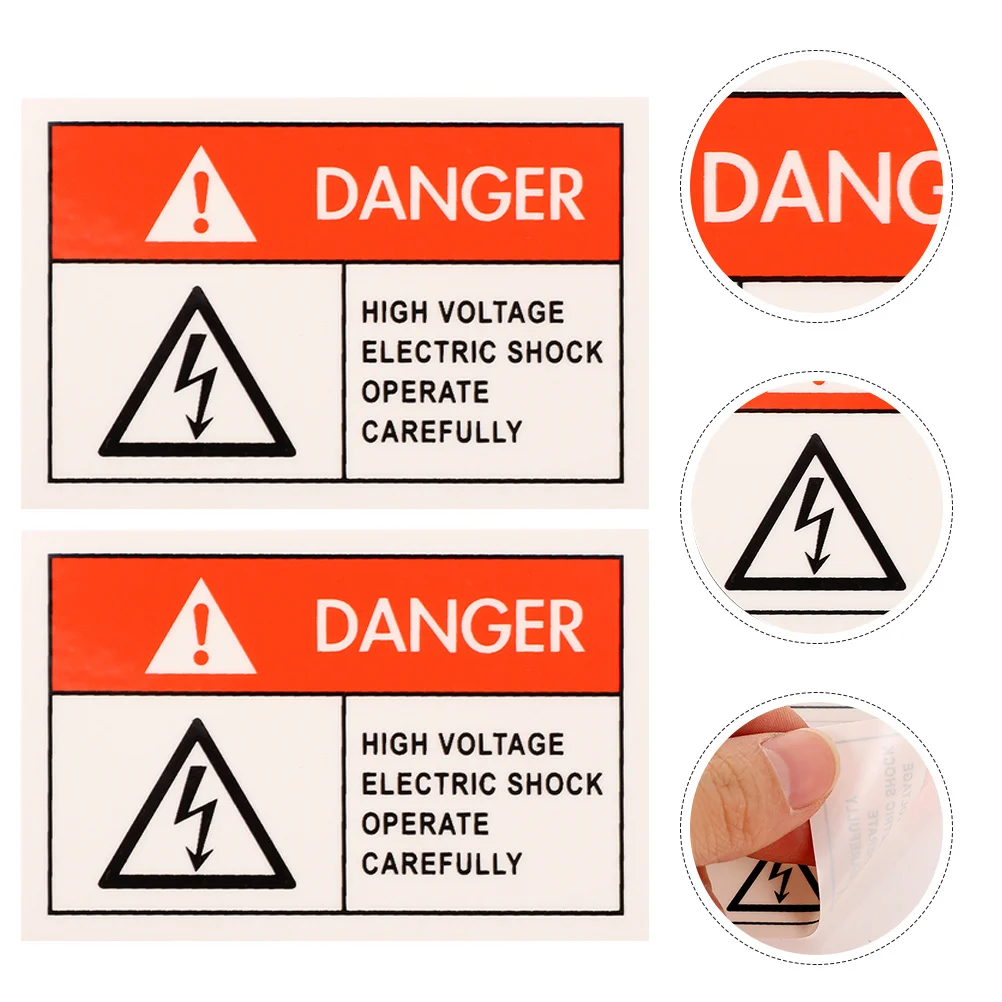 8Pcs Warning Electric Shocks Sign Durable Adhesive High Voltage Danger Labels Electrical Panel Caution Stickers