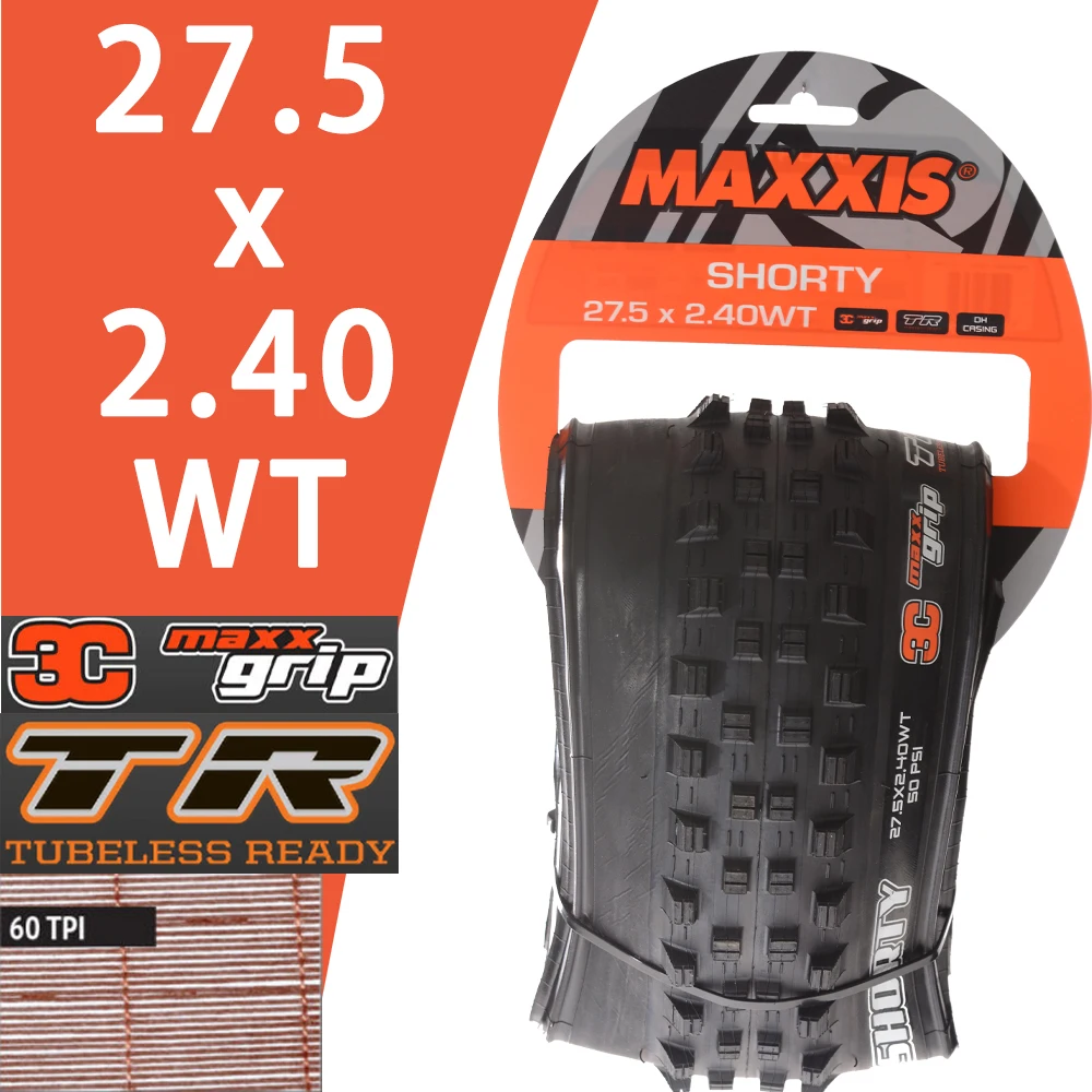 MAXXIS SHORTY (M359RU) 27.5/29x2.40 MTB Folding Bicycle Tubless Tire 3CG TR Mountain Trail Bike Tyre