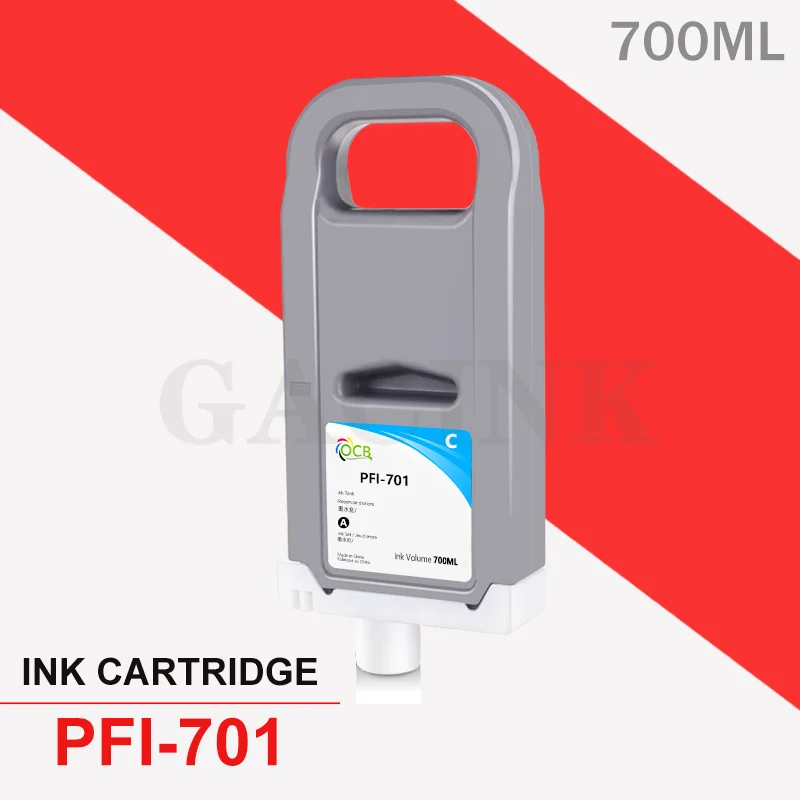 PFI-701 PFI 701 Cartridge tinta 700ML untuk Canon IPF8000 9000 8100 9100 8110 9110 Printer 12 warna dengan tinta pigmen dengan Chip stabil