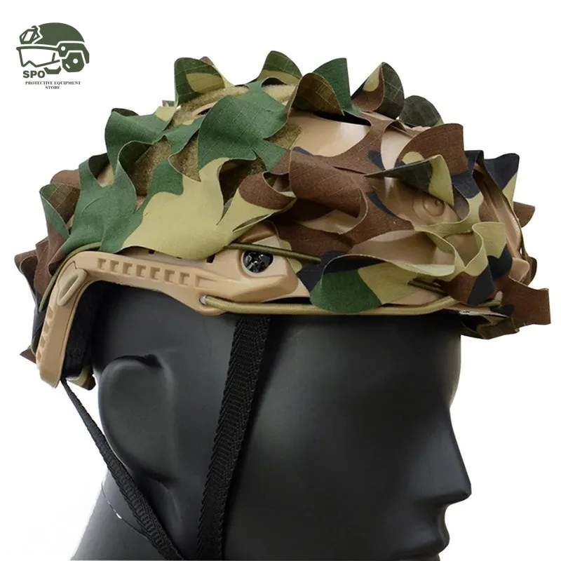 SpoTactical Helmet Cloth Protector Cover Skin FAST Helmet Detachable Cloth Protector Cover Skin Tactical Gear Outdoor Camouflage