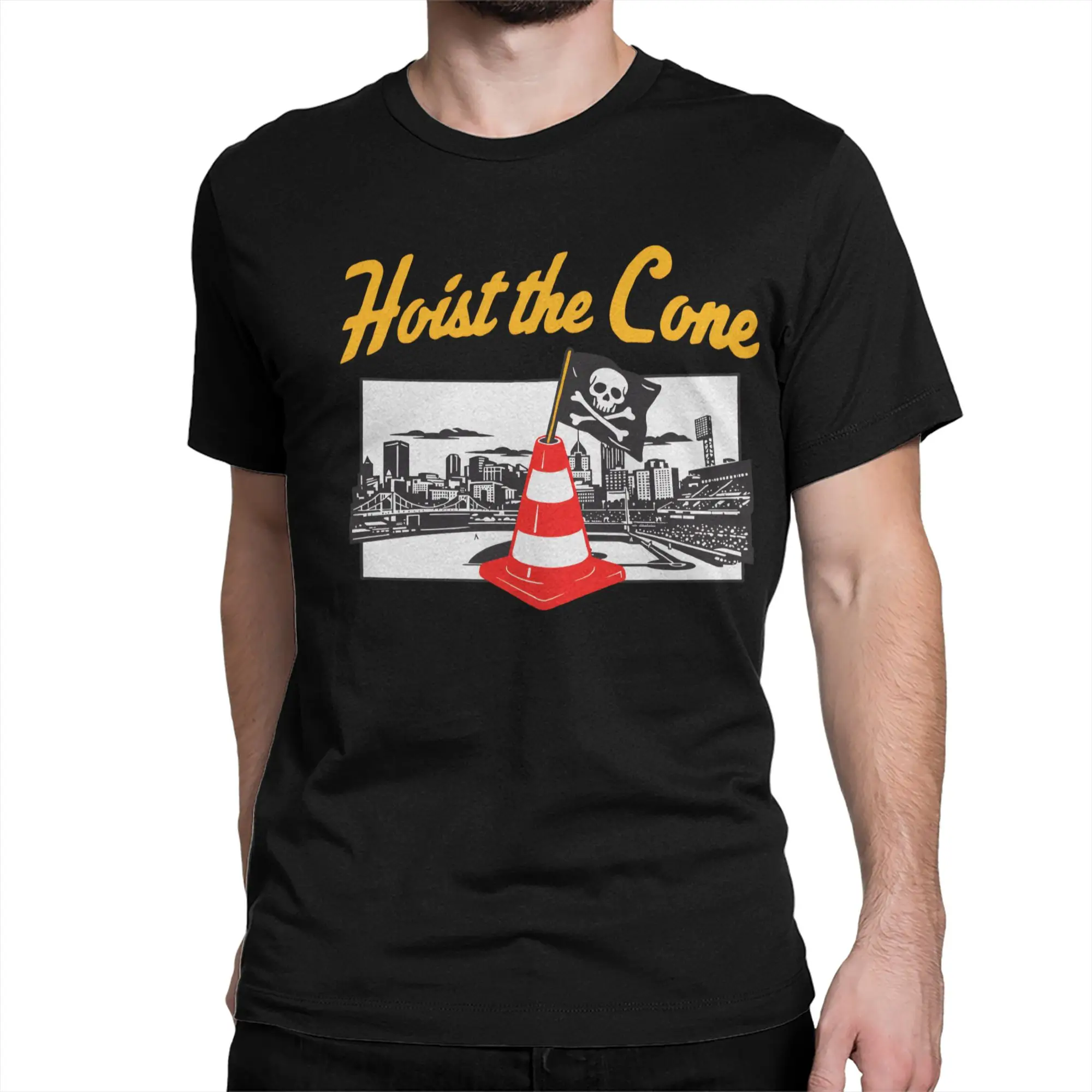 Men Women's T-Shirts Hoist The Cone Pirates Jolly Roger Vintage Pure Cotton Tees Short Sleeve T Shirt Round Collar Clothes Party