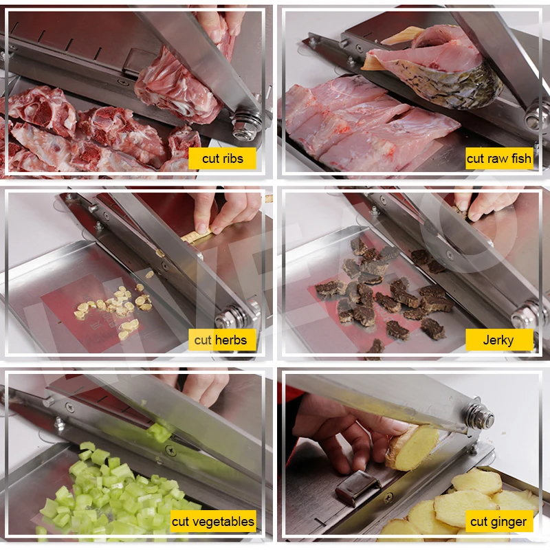 LIVEAO Easy to Clean Pork Ribs Trotter Guillotine Nougat Fish Pork Belly Slicer