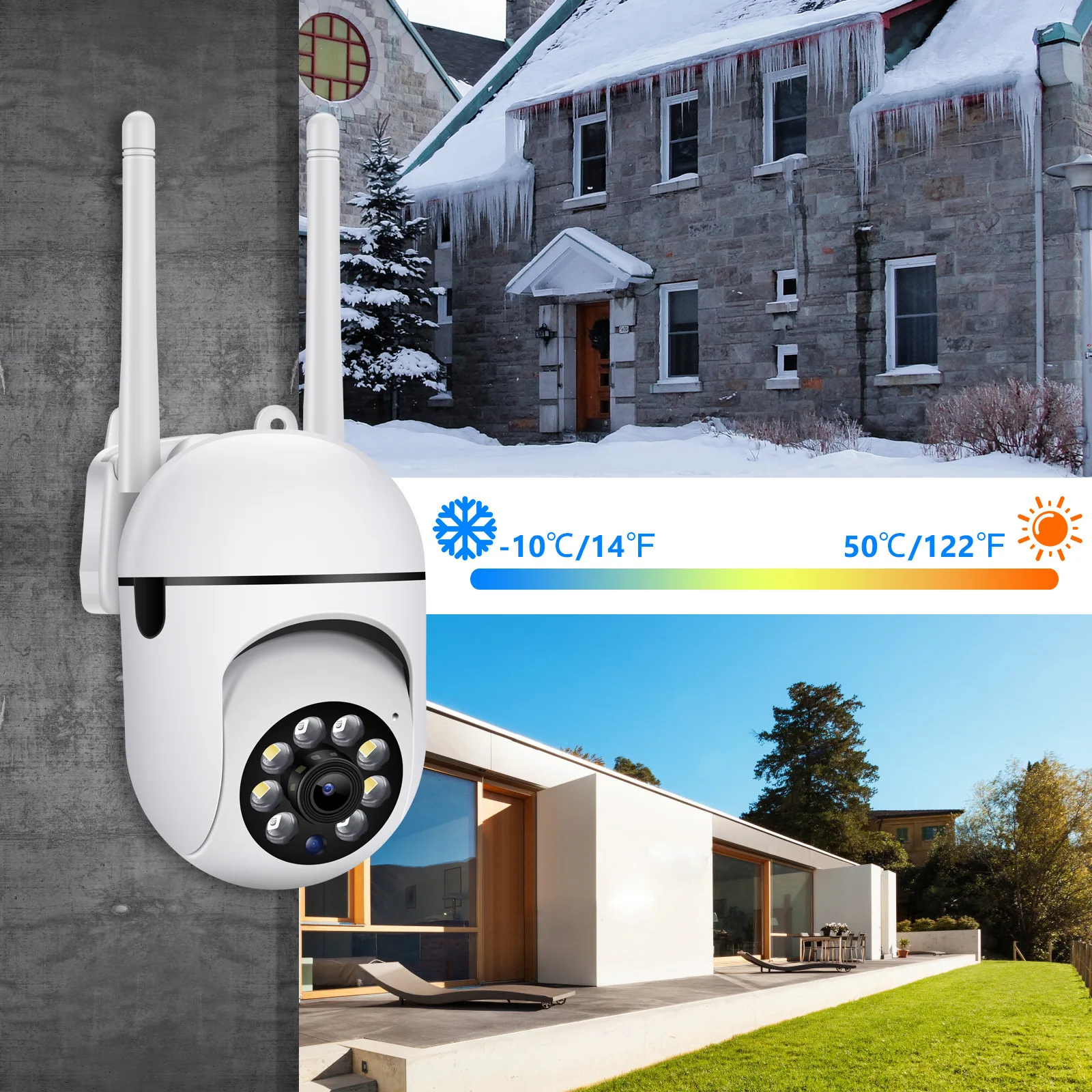 Cámara IP WIFI a Color de 2MP 1080P con Aplicación Eseecloud, Detección Humanoide por IA, Seguridad para el Hogar, CCTV, Intercomunicador, Monitor para Bebés